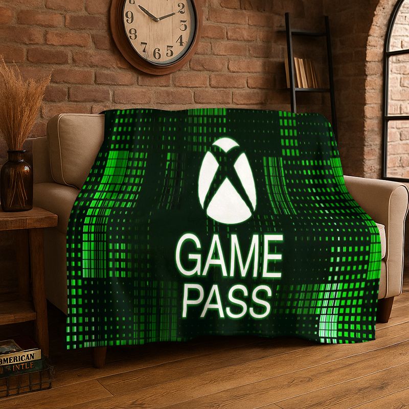 Retro Gaming Xbox - Фланелевое одеяло с логотипом Xbox для