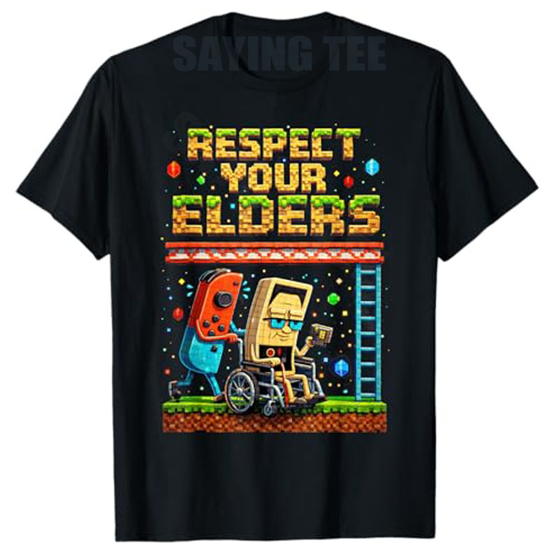 Retro Gaming Gifts For Men - Футболка с контроллером «Поважайте свои пожилые
